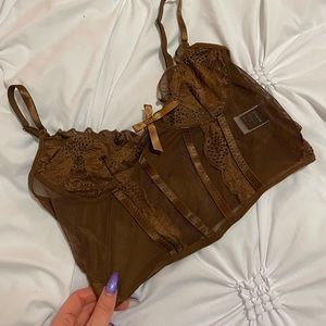 Brown lace top